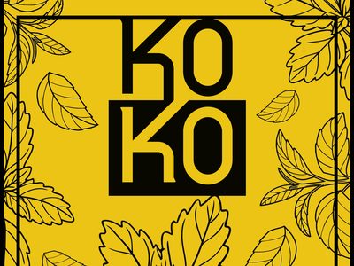 Neues KoKo-Etikett: schwarze Wortmarke auf kräftigem Gelb, umgeben von gezeichneten Minzblättern